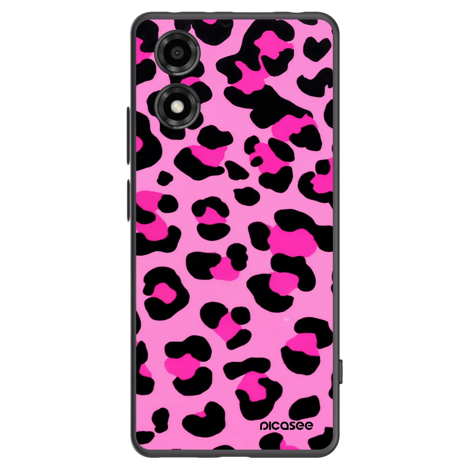 Picasee silikonowe czarne etui na Motorola Moto E14 - Pink Tiger