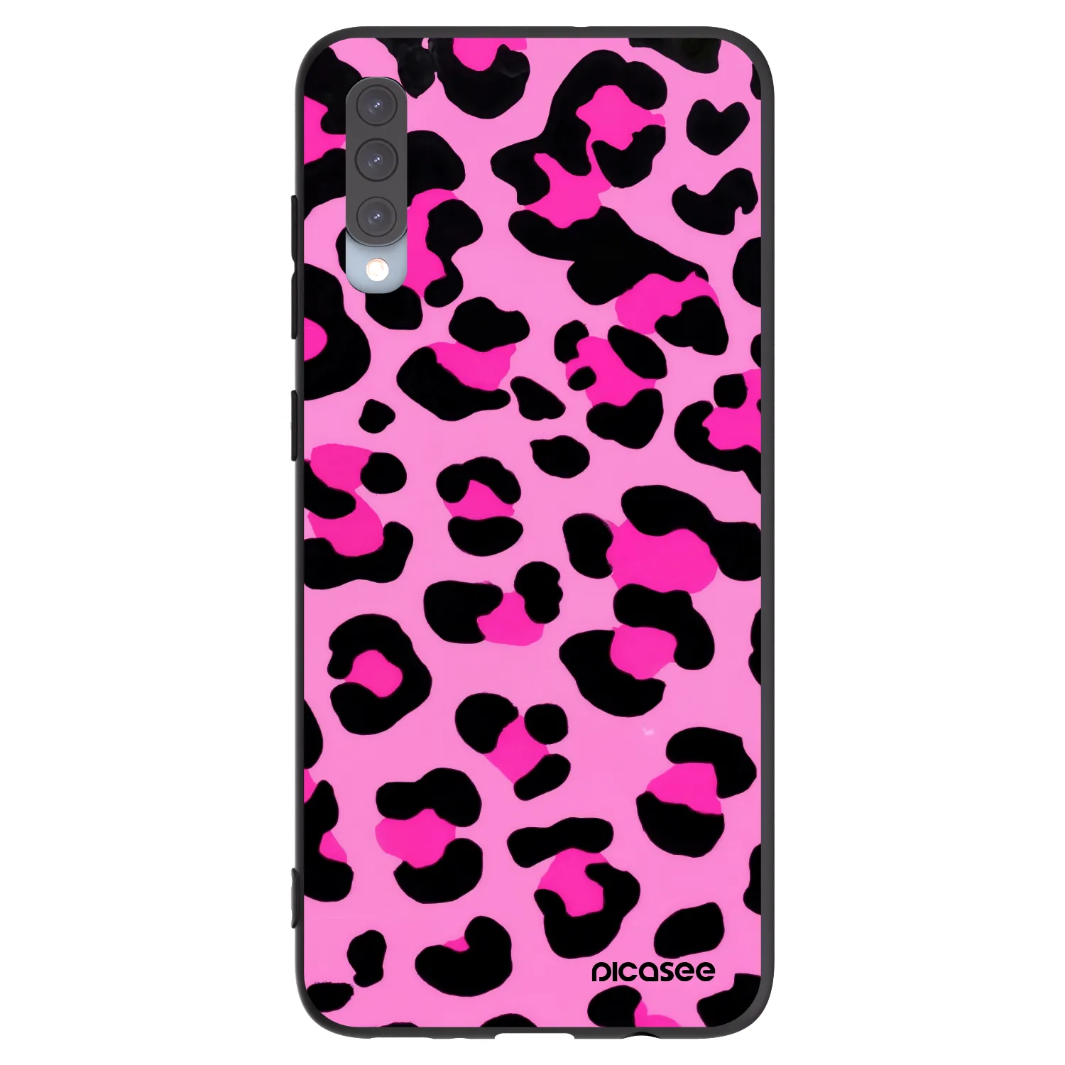 Picasee silikonowe czarne etui na Samsung Galaxy A70 A705F - Pink Tiger
