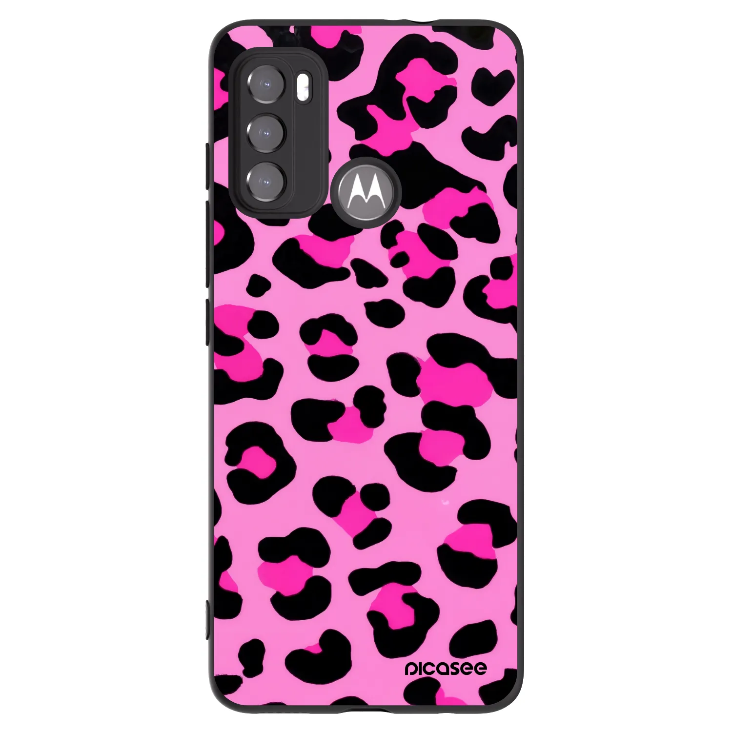 Picasee silikonowe czarne etui na Motorola Edge 60 5G - Pink Tiger