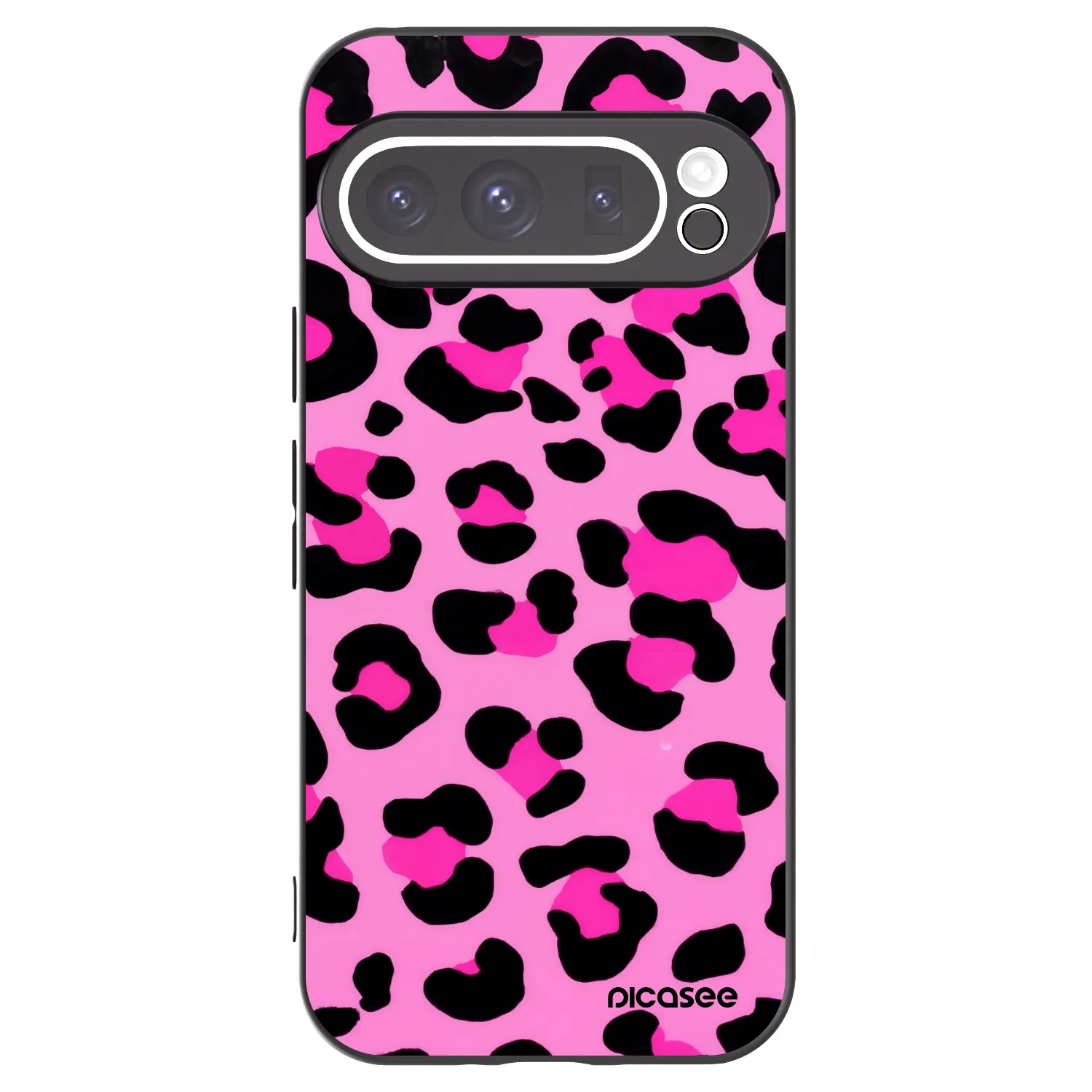 Picasee silikonowe czarne etui na Google Pixel 9 Pro XL - Pink Tiger