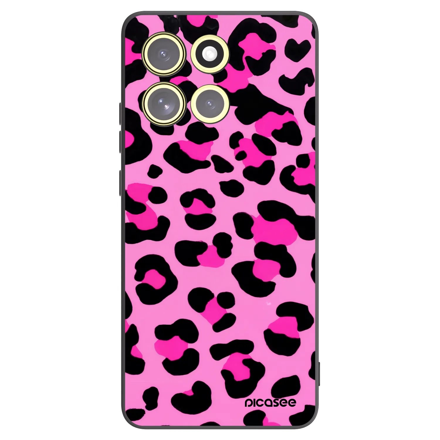 Picasee silikonowe czarne etui na Motorola Moto G86 5G - Pink Tiger