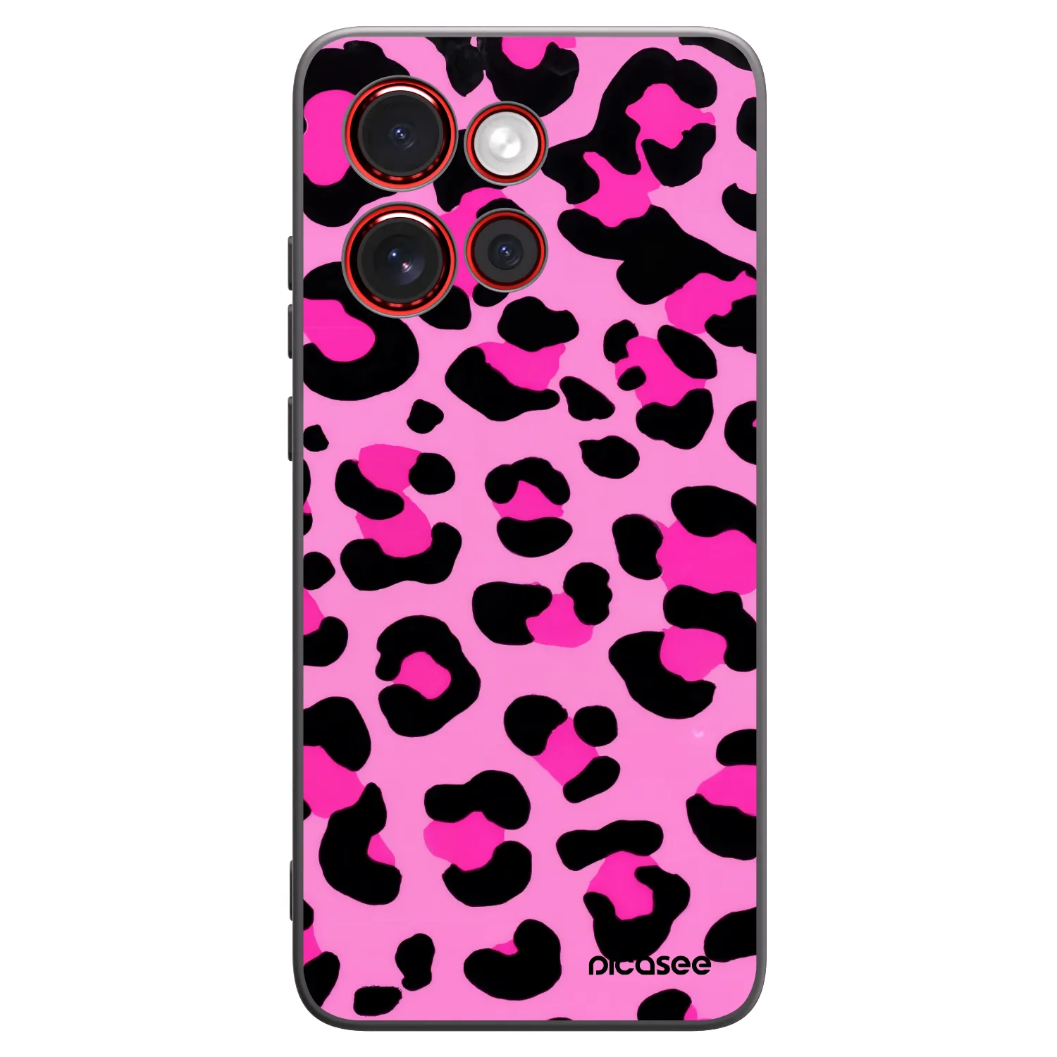 Picasee silikonowe czarne etui na Motorola Edge 60 Neo 5G - Pink Tiger