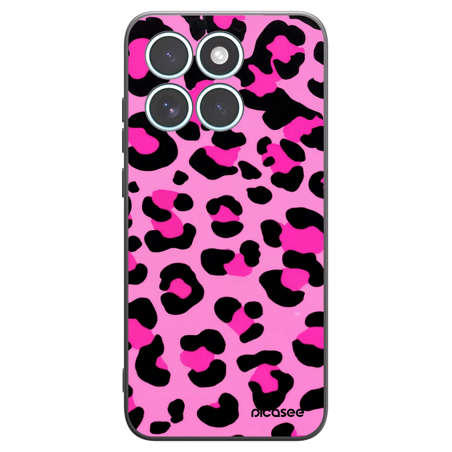 Picasee silikonowe czarne etui na Motorola Edge 70 Fusion - Pink Tiger