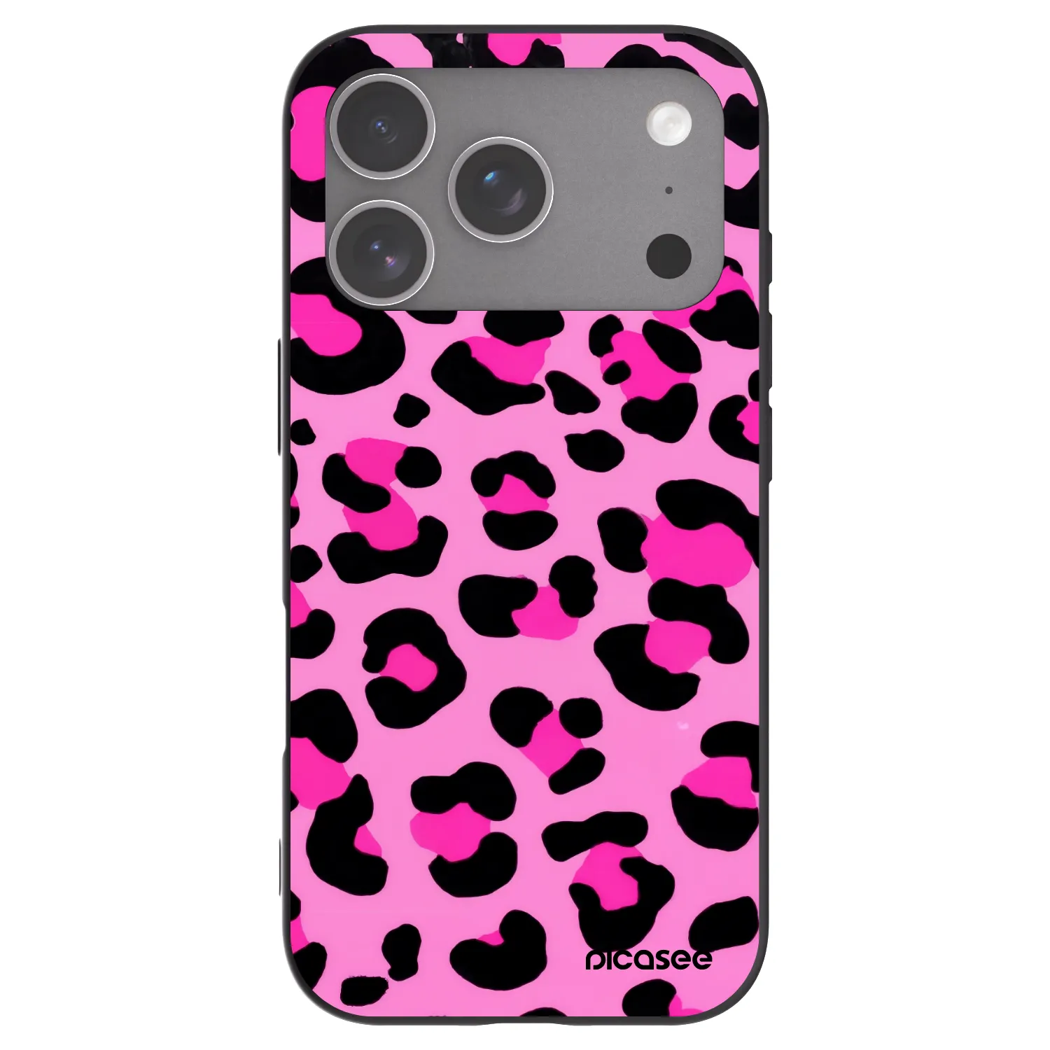 Picasee silikonowe czarne etui na Apple iPhone 18 Pro - Pink Tiger