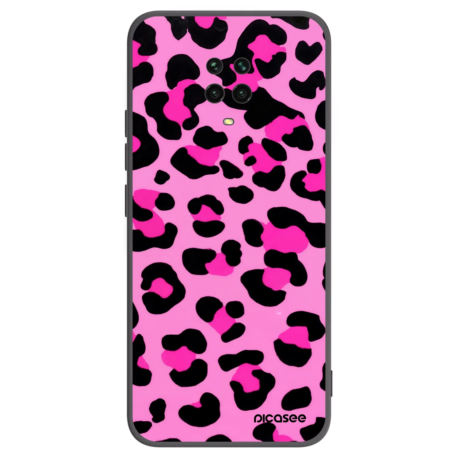 Picasee silikonowe czarne etui na Xiaomi Redmi Note 9S - Pink Tiger