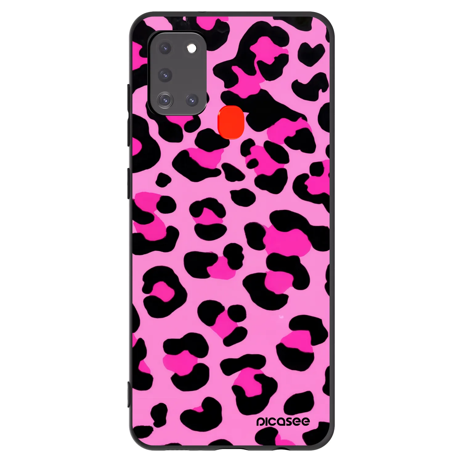 Picasee silikonowe czarne etui na Samsung Galaxy A21s - Pink Tiger