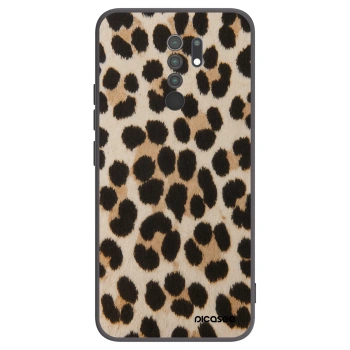 Picasee silikonowe czarne etui na Xiaomi Redmi 9 - Brown Tiger