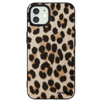 Picasee silikonowe czarne etui na Apple iPhone 12 - Brown Tiger
