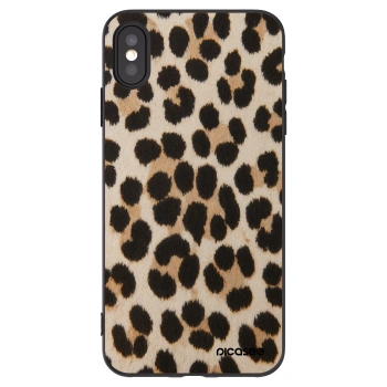 Picasee silikonowe czarne etui na Apple iPhone XS Max - Brown Tiger