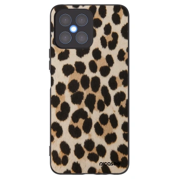 Picasee silikonowe czarne etui na Honor X8 4G - Brown Tiger