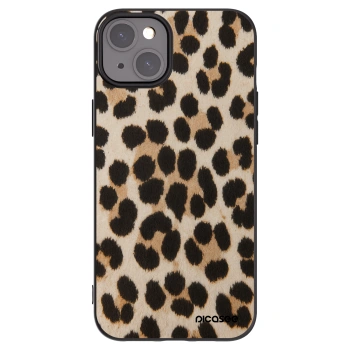 Picasee silikonowe czarne etui na Apple iPhone 15 Plus - Brown Tiger
