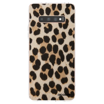 Picasee silikonowe przeźroczyste etui na Samsung Galaxy S10 Plus G975 - Brown Tiger