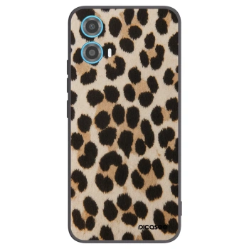 Picasee silikonowe czarne etui na Motorola Moto G34 5G - Brown Tiger