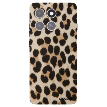 Picasee silikonowe czarne etui na Motorola Edge 60 Pro - Brown Tiger