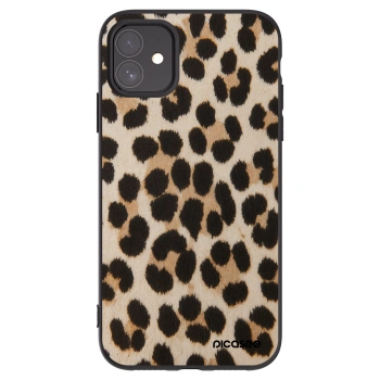 Picasee silikonowe czarne etui na Apple iPhone 11 - Brown Tiger