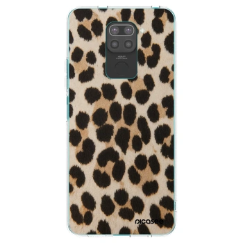 Picasee silikonowe czarne etui na Xiaomi Redmi Note 9 - Brown Tiger