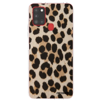 Picasee silikonowe przeźroczyste etui na Samsung Galaxy A21s - Brown Tiger