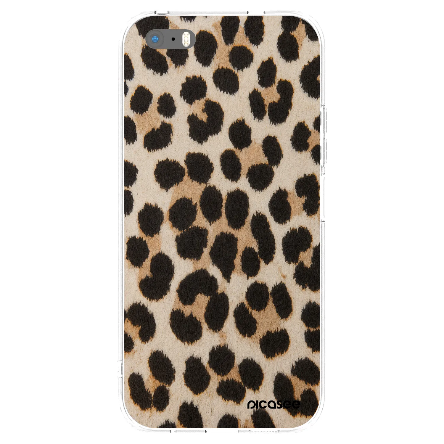 Picasee silikonowe przeźroczyste etui na Apple iPhone 5/5S/SE - Brown Tiger