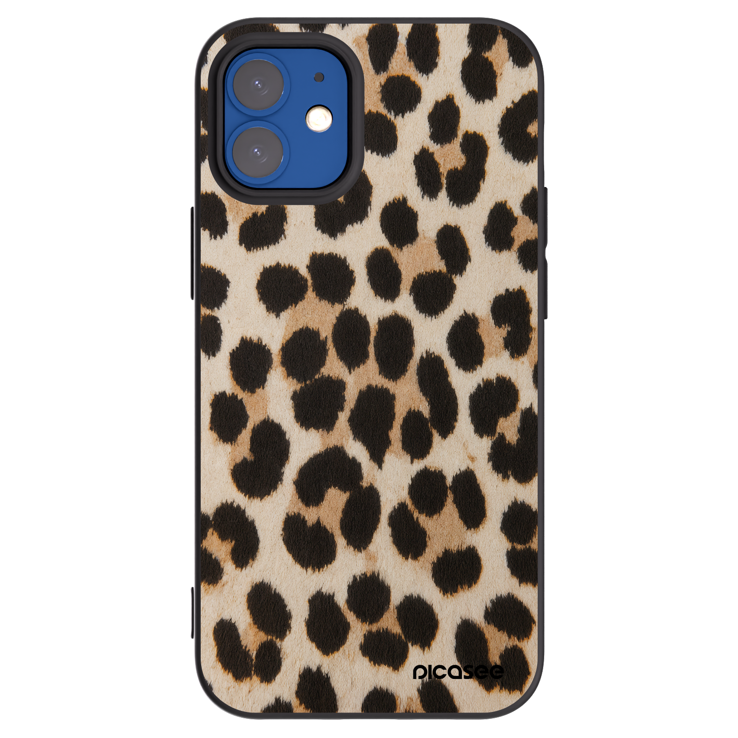 Picasee silikonowe czarne etui na Apple iPhone 12 mini - Brown Tiger