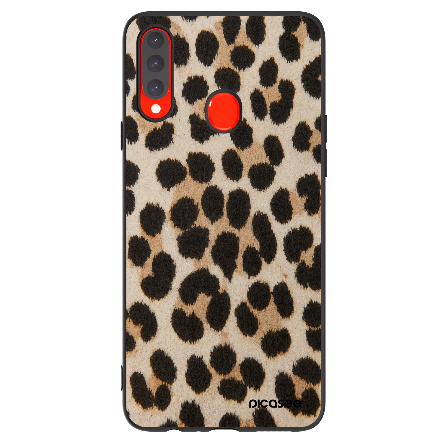 Picasee silikonowe czarne etui na Samsung Galaxy A20s - Brown Tiger