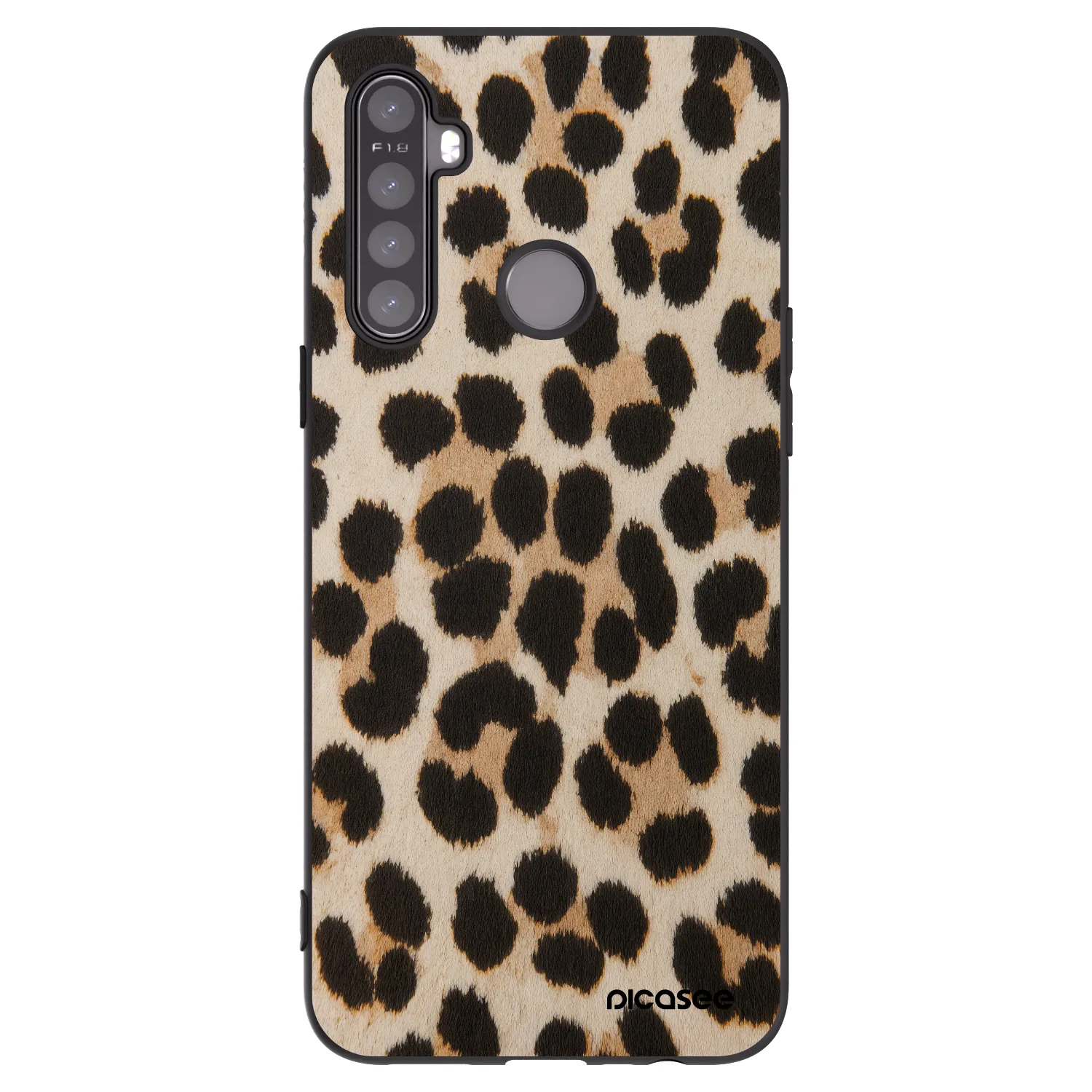 Picasee silikonowe czarne etui na Realme 5 - Brown Tiger