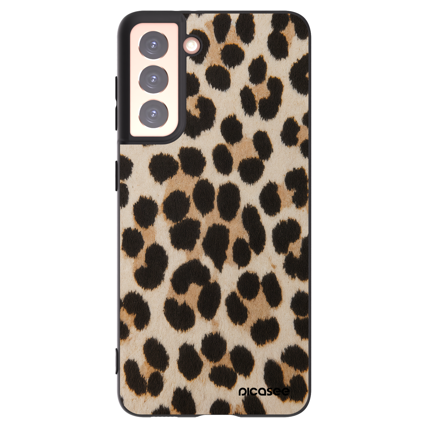 Picasee silikonowe czarne etui na Samsung Galaxy S21 5G G991B - Brown Tiger