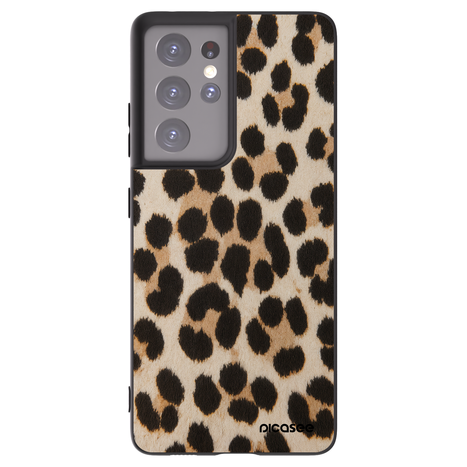 Picasee silikonowe czarne etui na Samsung Galaxy S21 Ultra 5G G998B - Brown Tiger