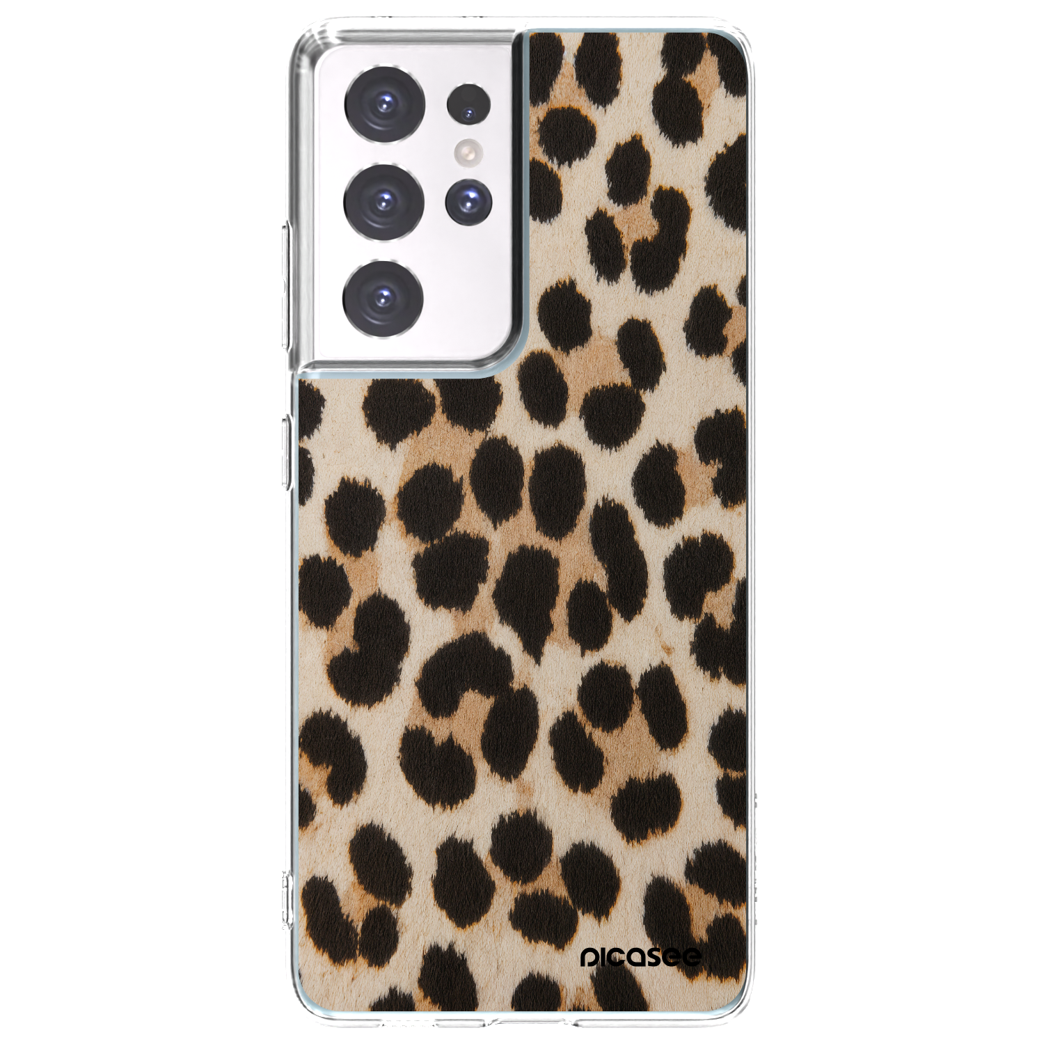 Picasee silikonowe przeźroczyste etui na Samsung Galaxy S21 Ultra 5G G998B - Brown Tiger