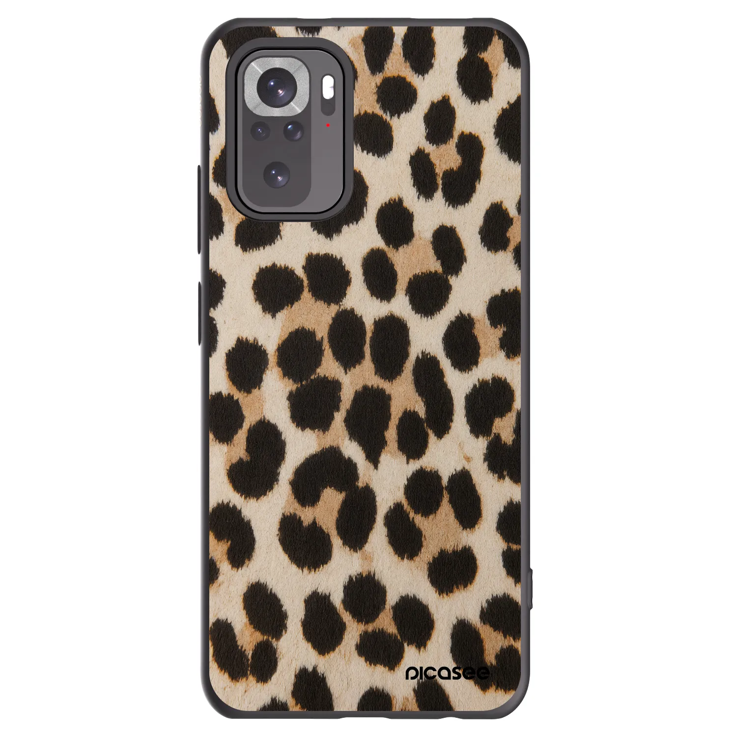 Picasee silikonowe czarne etui na Xiaomi Redmi Note 10 - Brown Tiger