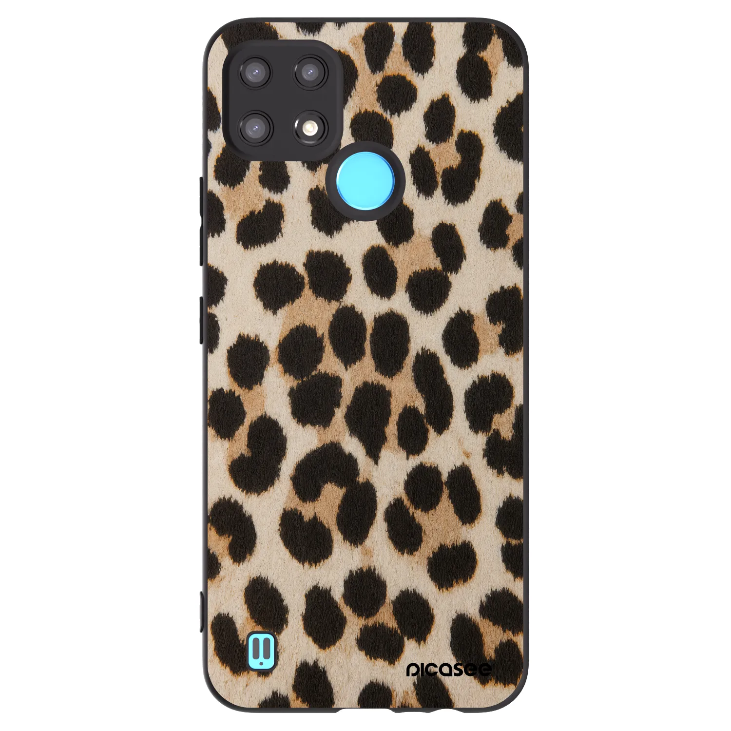 Picasee silikonowe czarne etui na Realme C21 - Brown Tiger