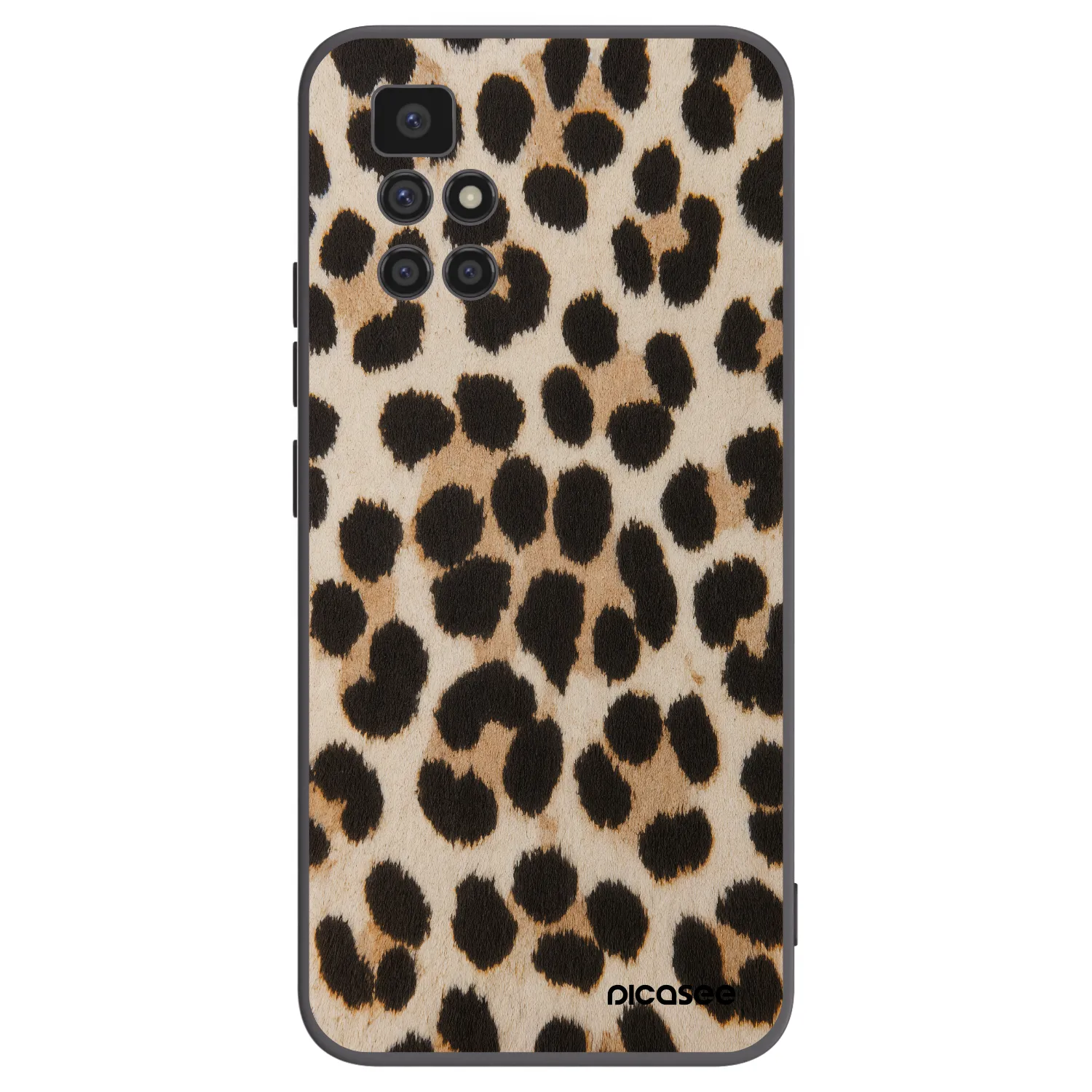 Picasee silikonowe czarne etui na Xiaomi Redmi 10 - Brown Tiger
