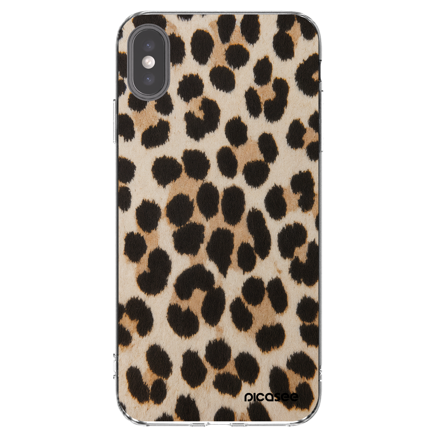 Picasee silikonowe przeźroczyste etui na Apple iPhone XS Max - Brown Tiger