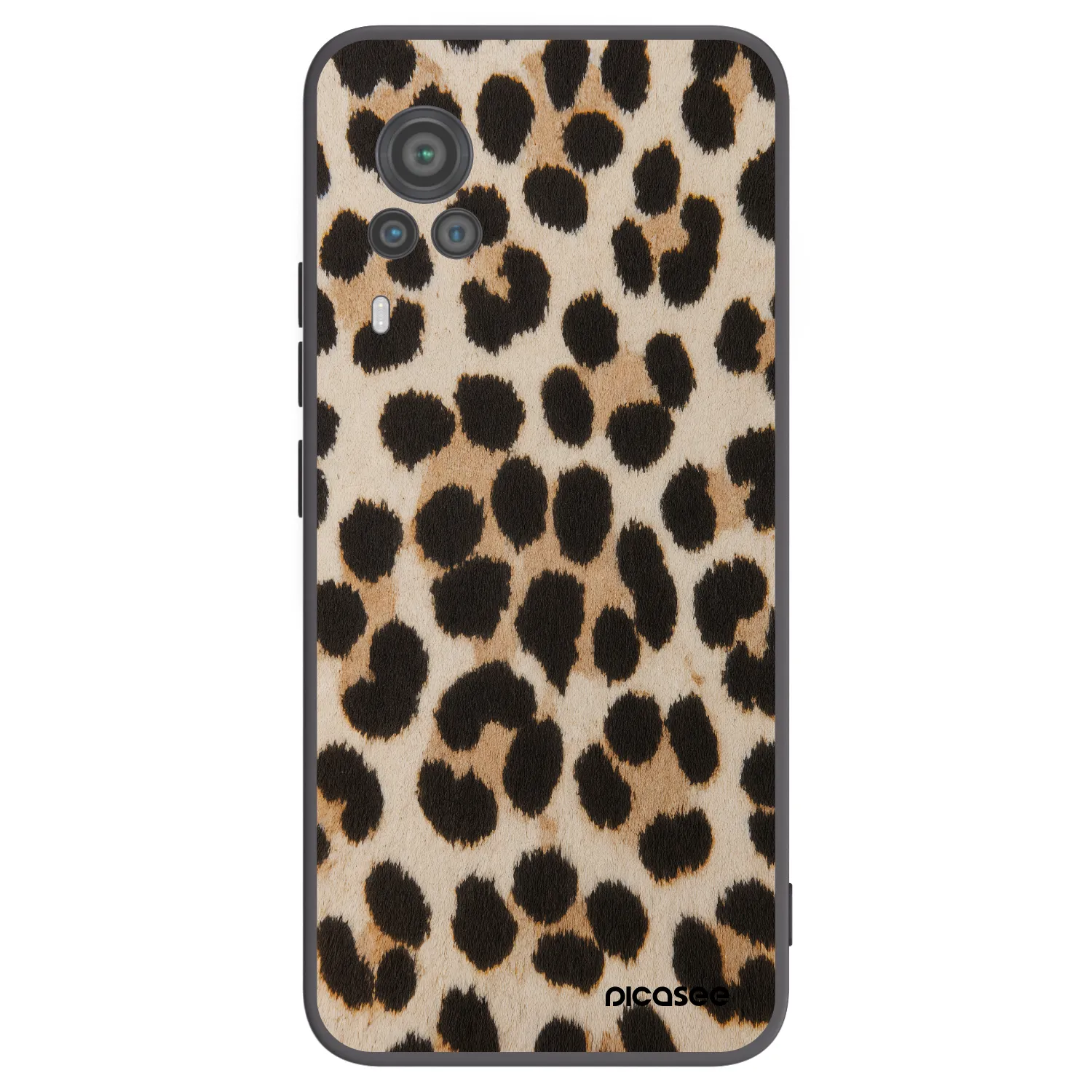 Picasee silikonowe czarne etui na Vivo X60 Pro 5G - Brown Tiger