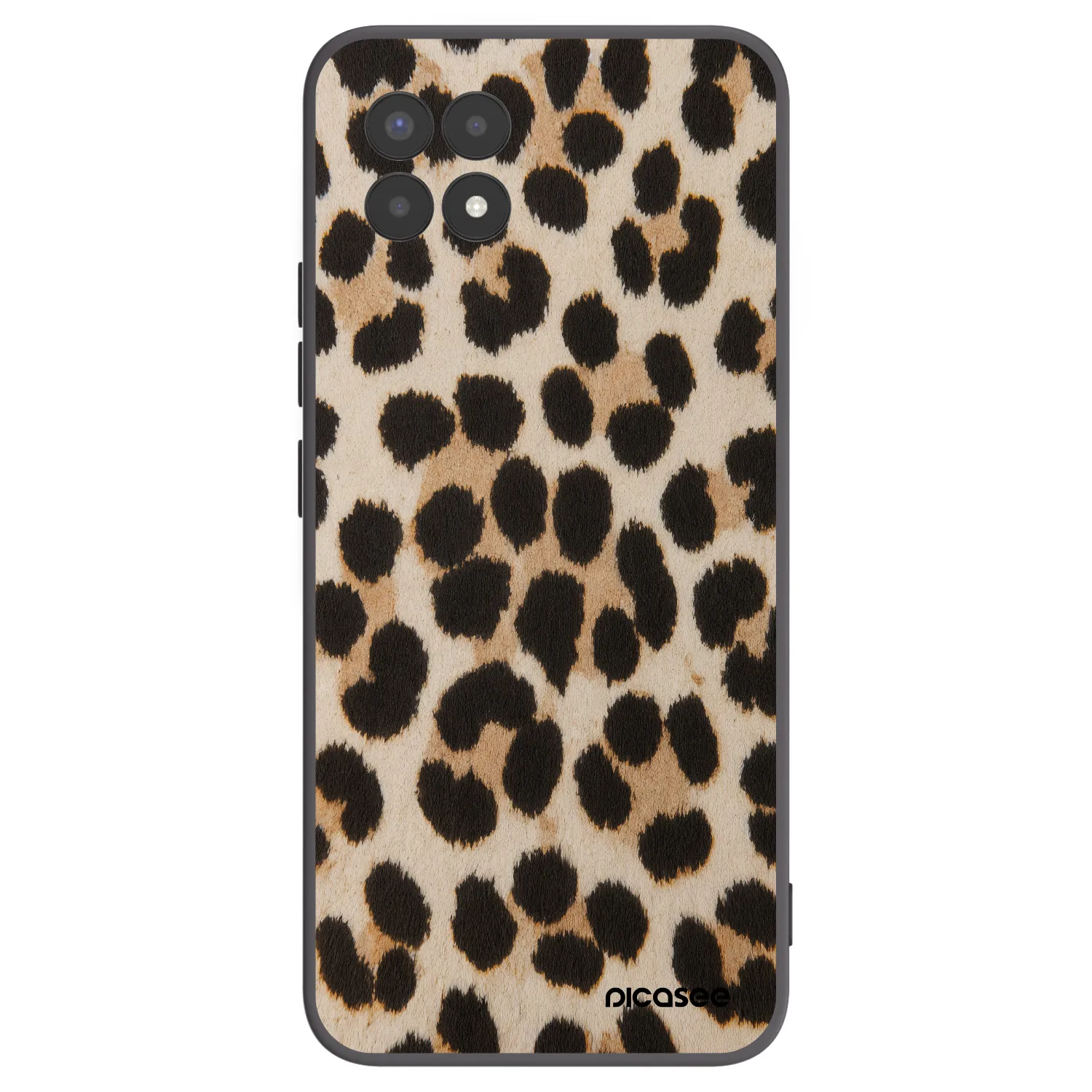 Picasee silikonowe czarne etui na Realme 8i - Brown Tiger