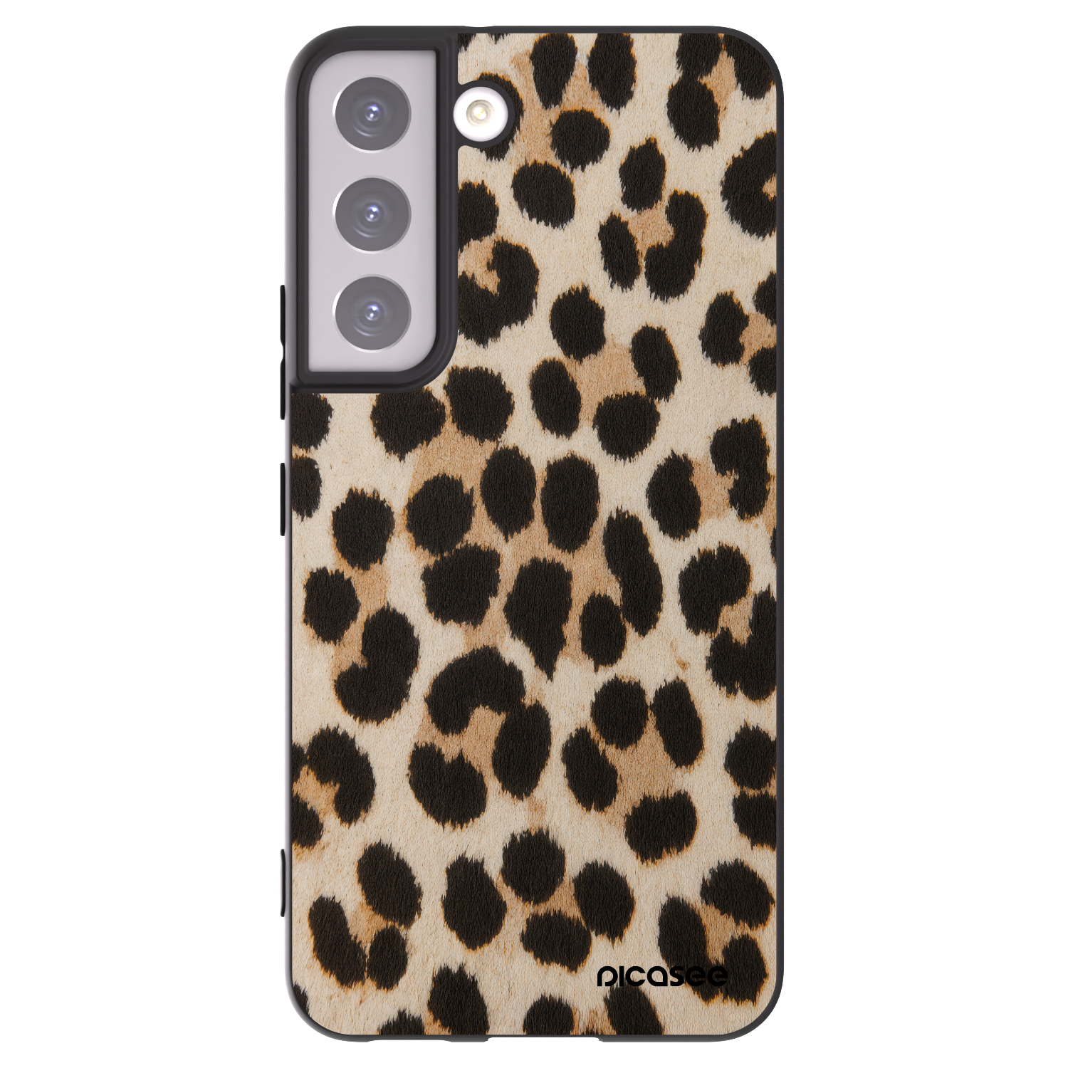 Picasee silikonowe czarne etui na Samsung Galaxy S22 5G - Brown Tiger