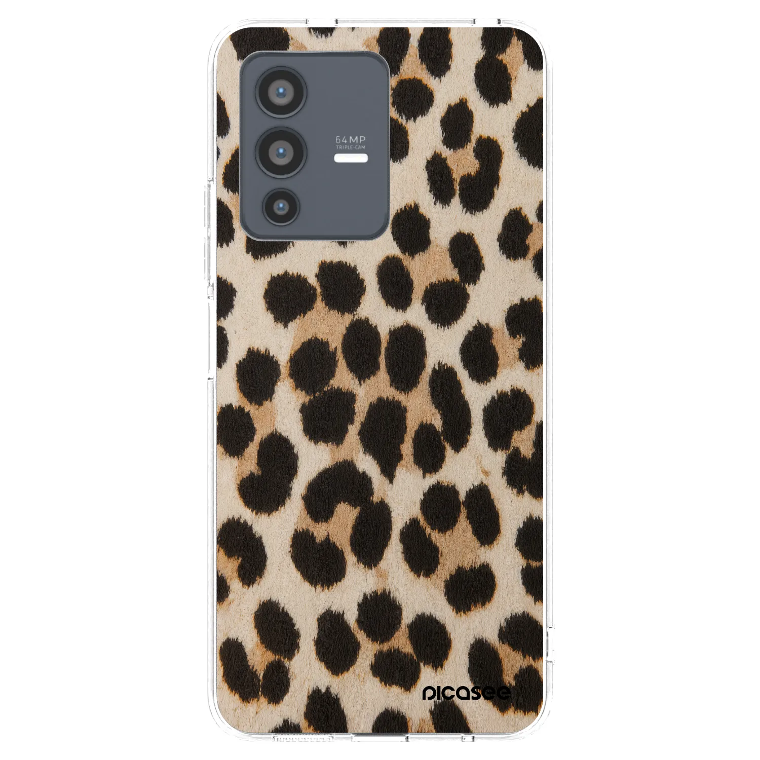 Picasee silikonowe przeźroczyste etui na Vivo V23 5G - Brown Tiger