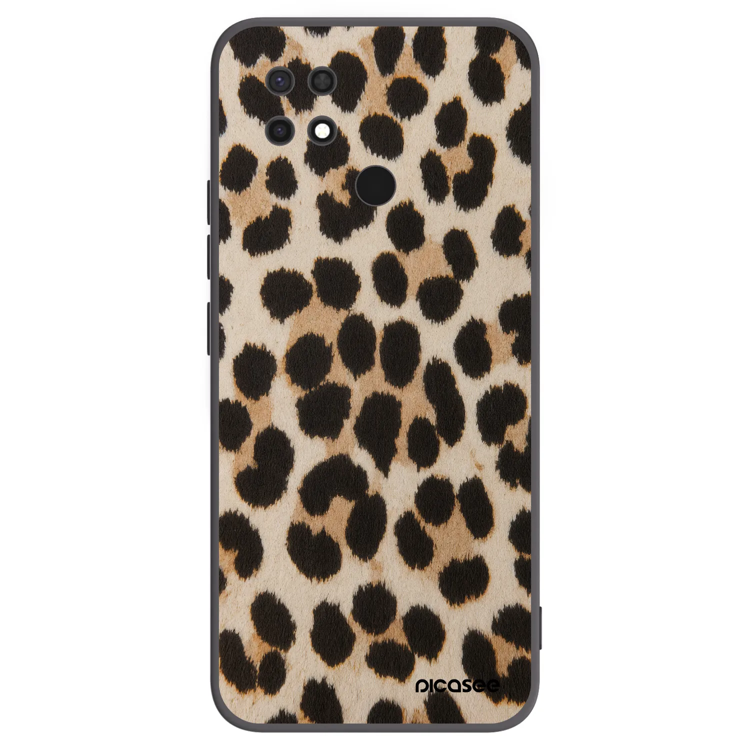 Picasee silikonowe czarne etui na Xiaomi Redmi 10C - Brown Tiger