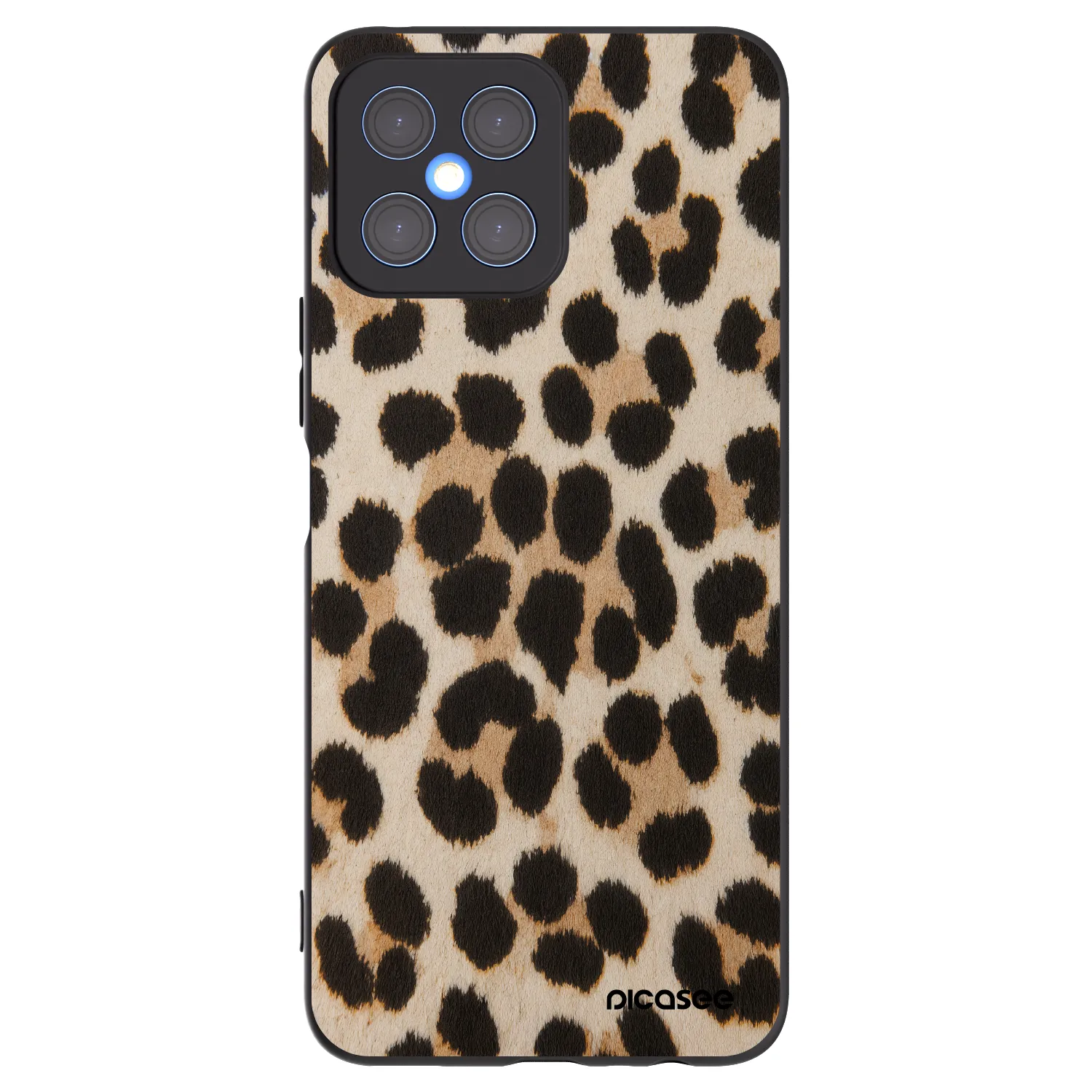 Picasee silikonowe czarne etui na Honor X8 4G - Brown Tiger