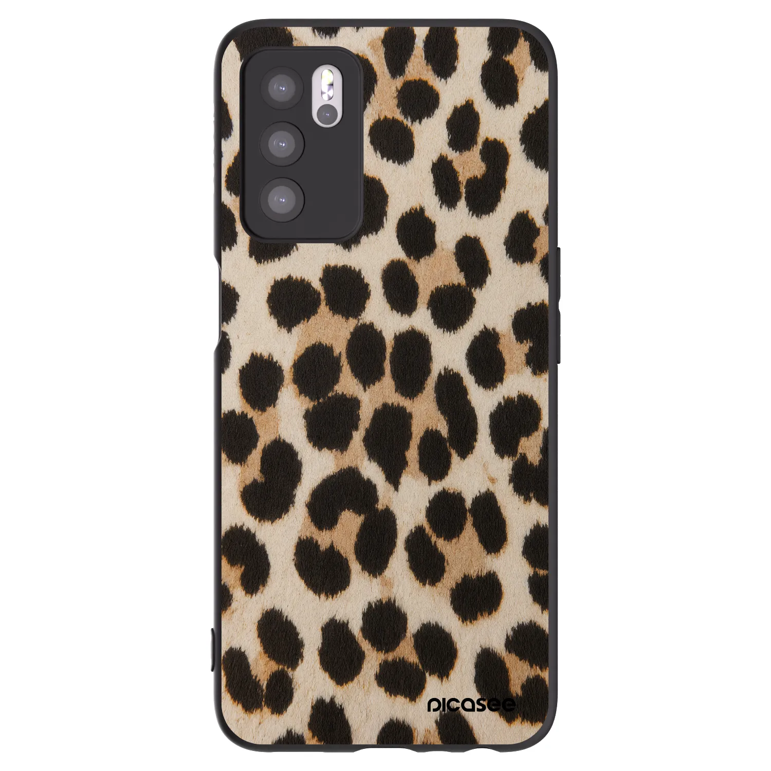 Picasee silikonowe czarne etui na OPPO A16s - Brown Tiger