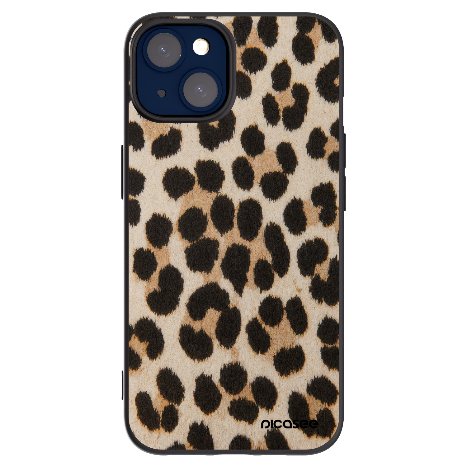 Picasee silikonowe czarne etui na Apple iPhone 14 - Brown Tiger