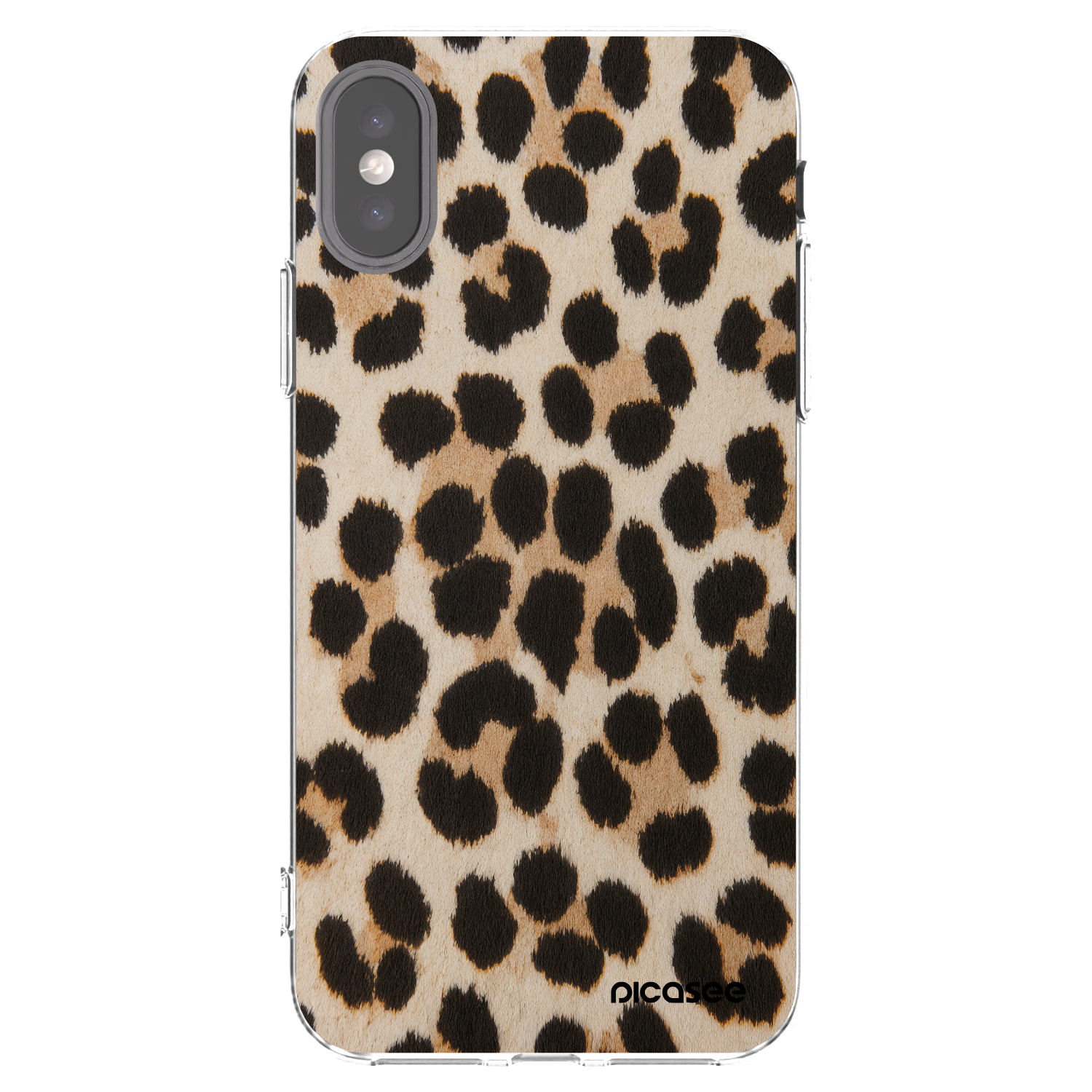 Picasee silikonowe przeźroczyste etui na Apple iPhone X/XS - Brown Tiger