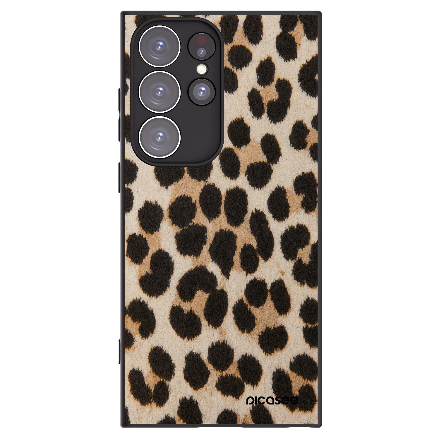 Picasee silikonowe czarne etui na Samsung Galaxy S23 Ultra 5G - Brown Tiger