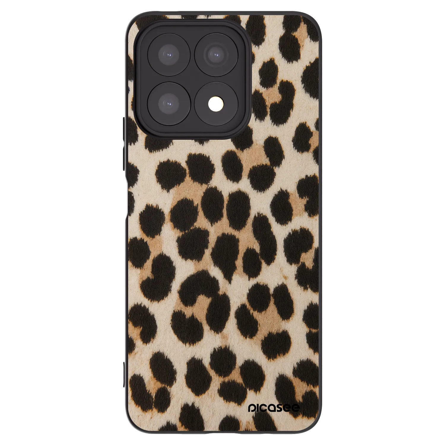 Picasee silikonowe czarne etui na Honor X8a - Brown Tiger