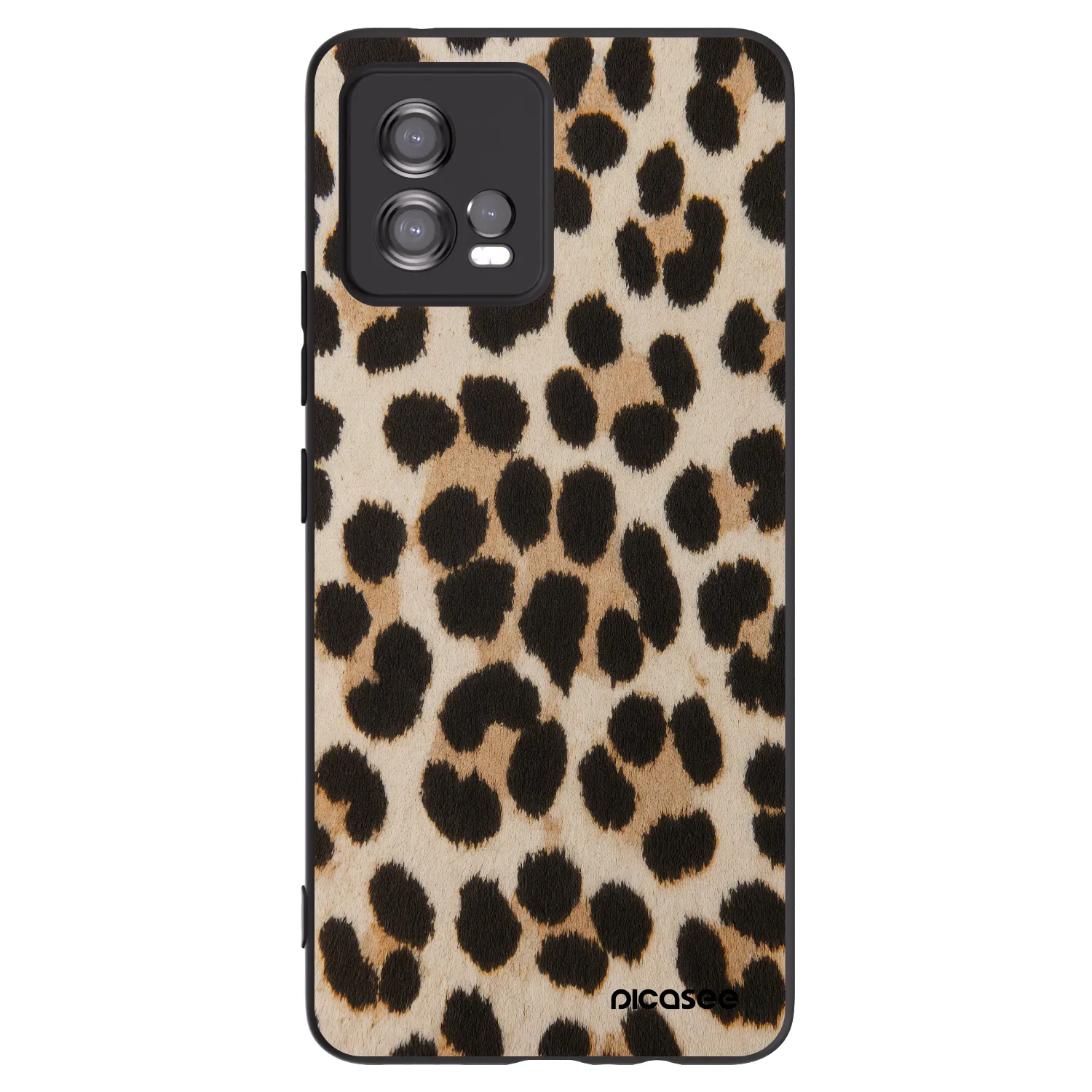 Picasee silikonowe czarne etui na Motorola Moto G72 - Brown Tiger