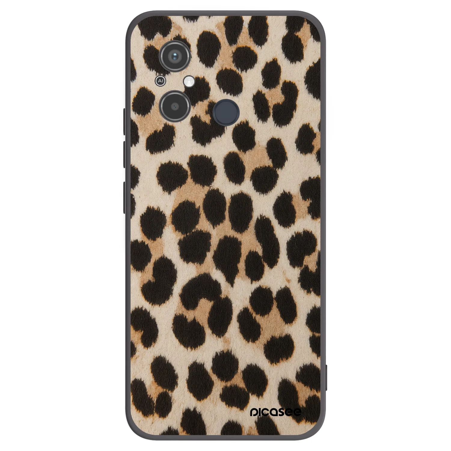 Picasee silikonowe czarne etui na Xiaomi Redmi 12C - Brown Tiger