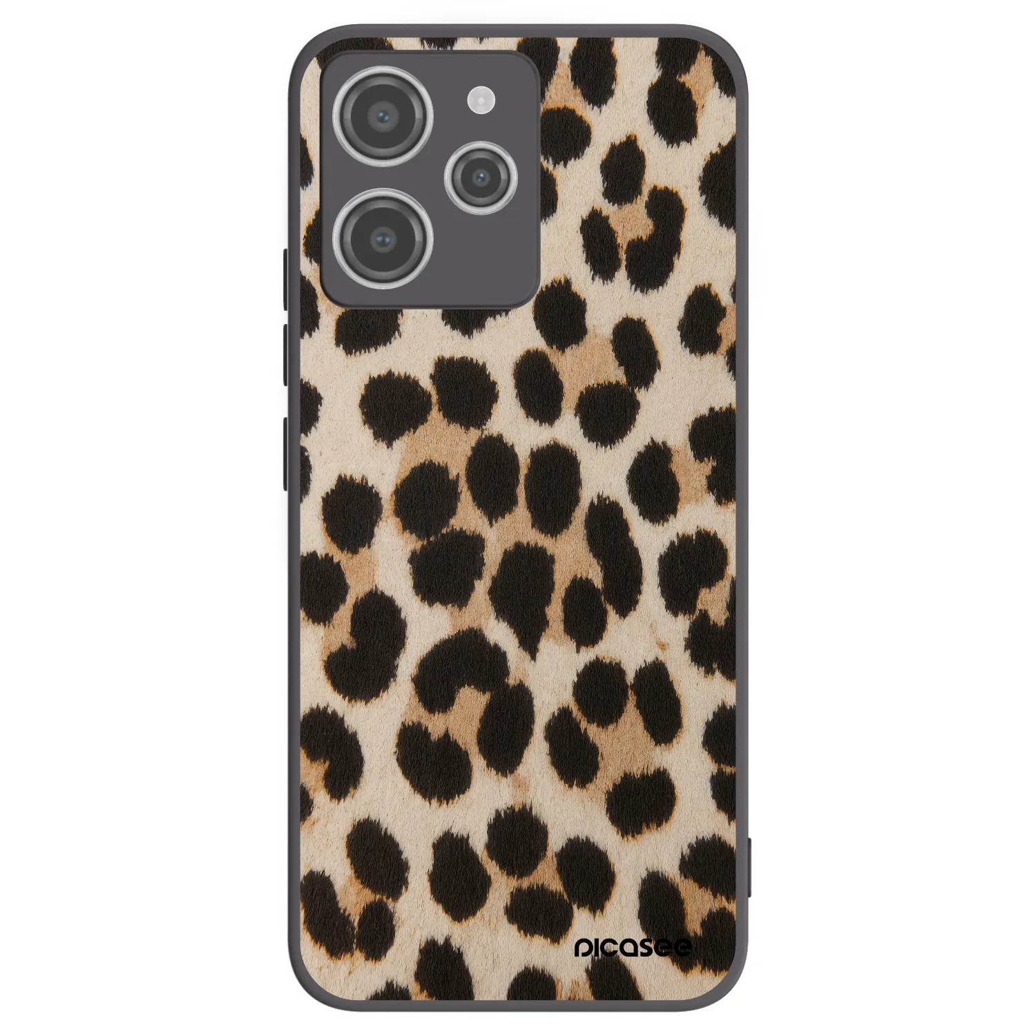 Picasee silikonowe czarne etui na Xiaomi Redmi 12 4G - Brown Tiger