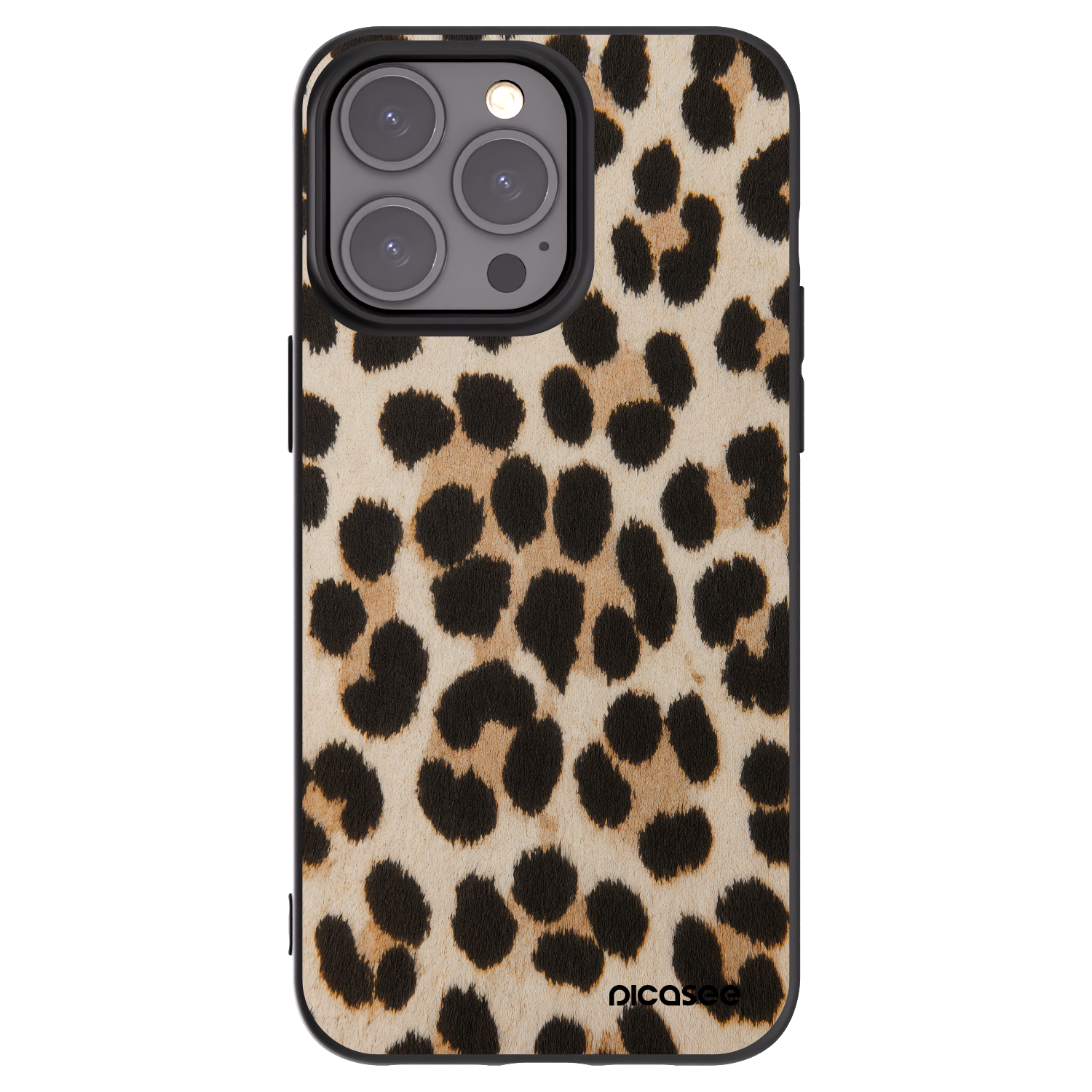 Picasee silikonowe czarne etui na Apple iPhone 15 Pro Max - Brown Tiger