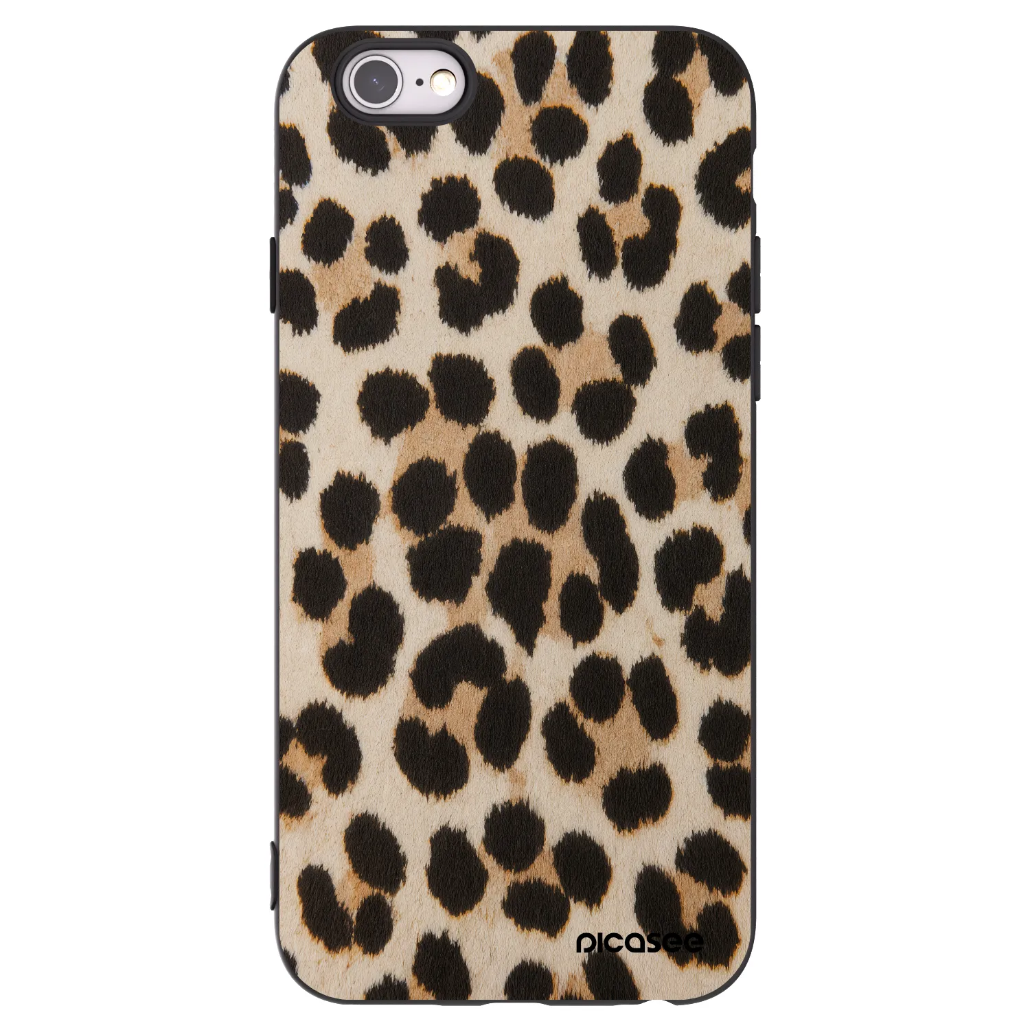 Picasee silikonowe czarne etui na Apple iPhone 6/6S - Brown Tiger