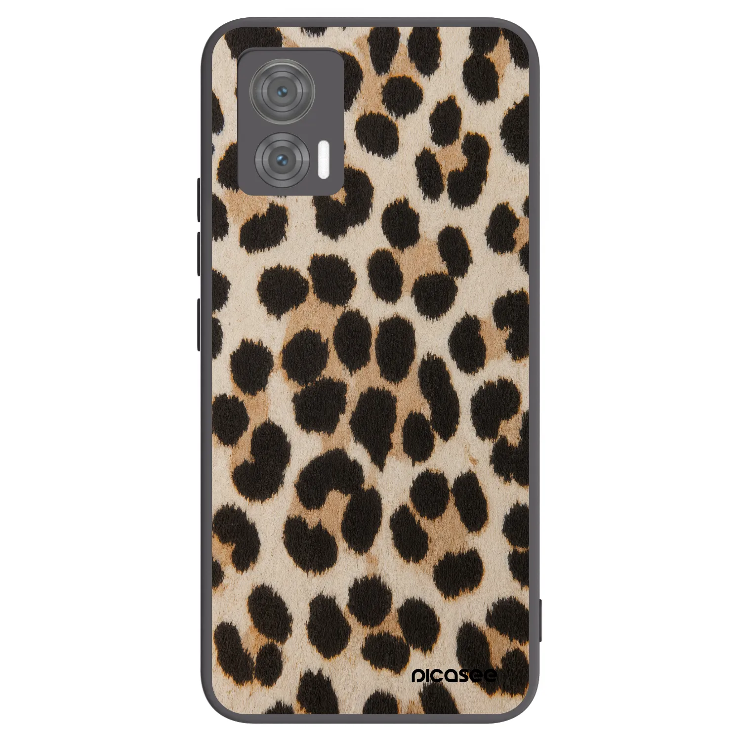 Picasee silikonowe czarne etui na Motorola Edge 30 Neo - Brown Tiger