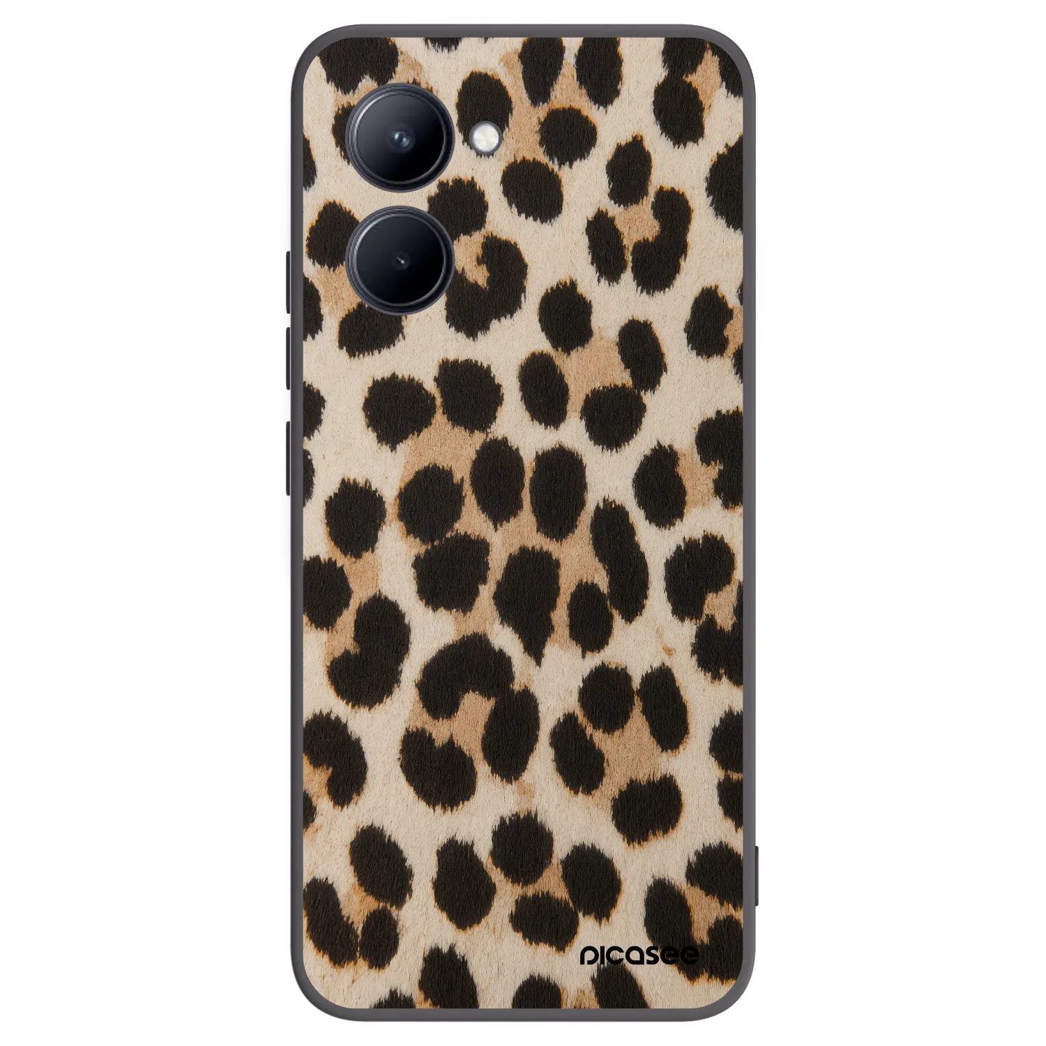 Picasee silikonowe czarne etui na Realme C33 (2023) - Brown Tiger